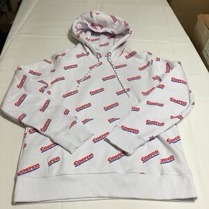 Costco Wholesale Sweatshirt Men's Small Ladies Medium White Hoodie AOP Kirkland